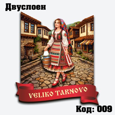 Сувенирен магнит Къщи + Мома