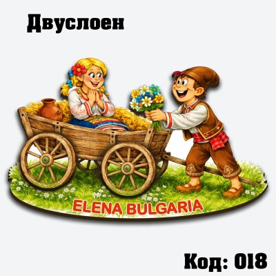 Сувенирен магнит Каручка + Колелета