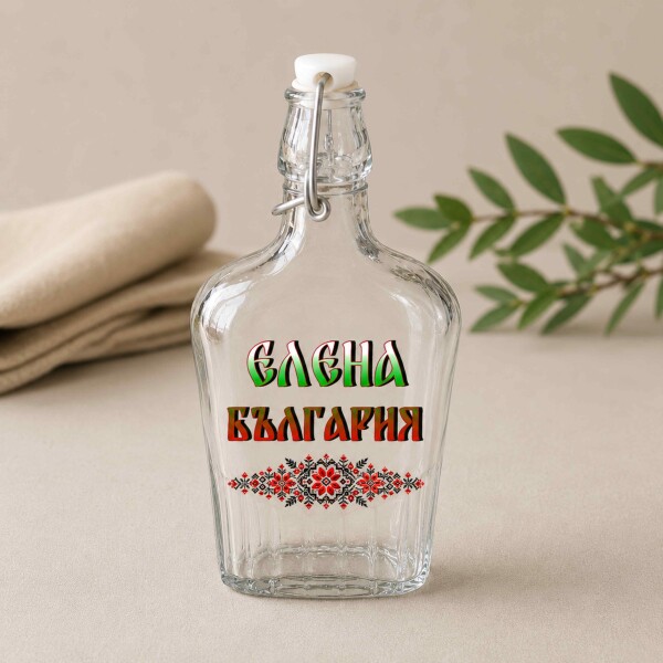 Стъклена плоска бутилка